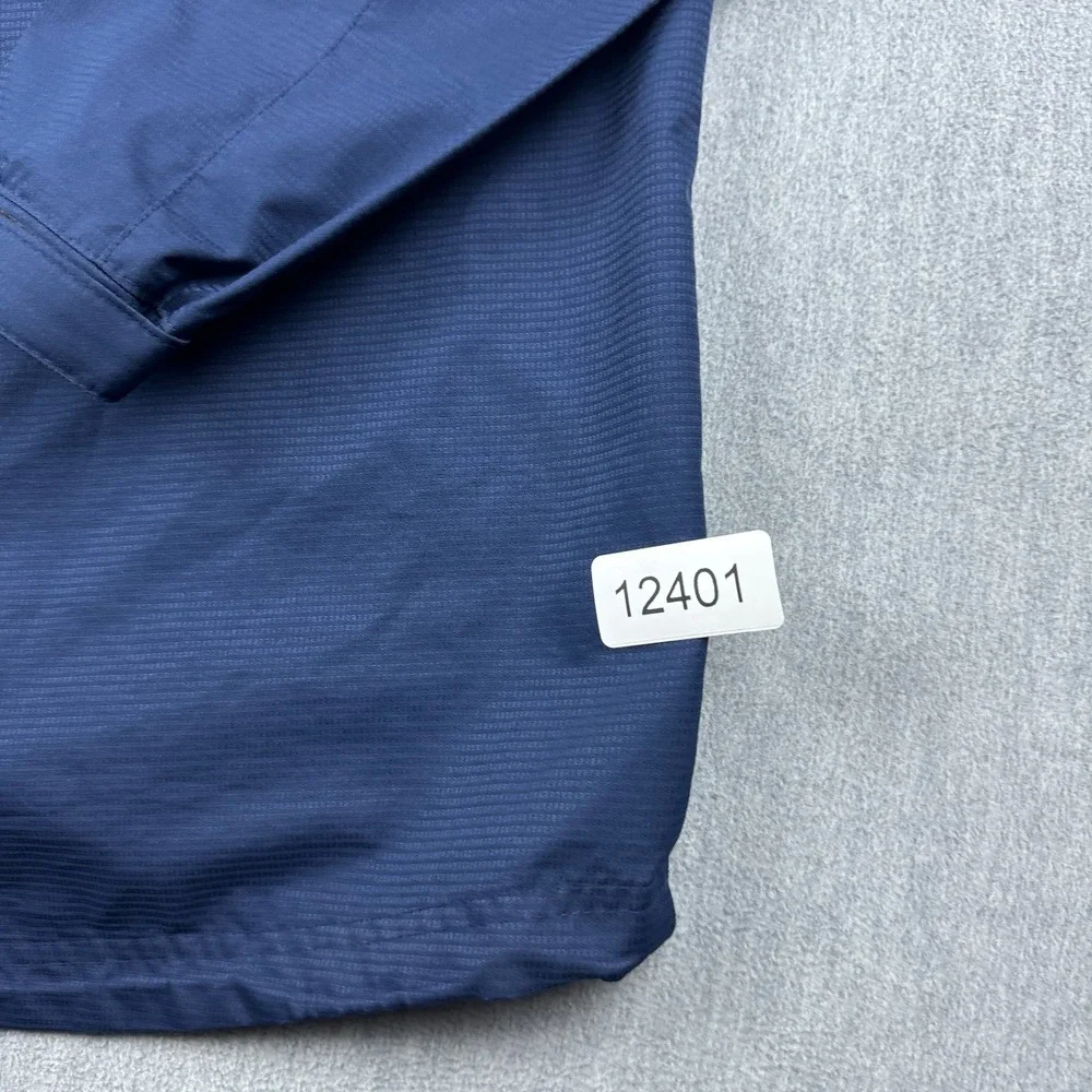 Adidas Jacket Mens Medium‎ Blue Windbreaker Full Zip Hooded Athletic Running